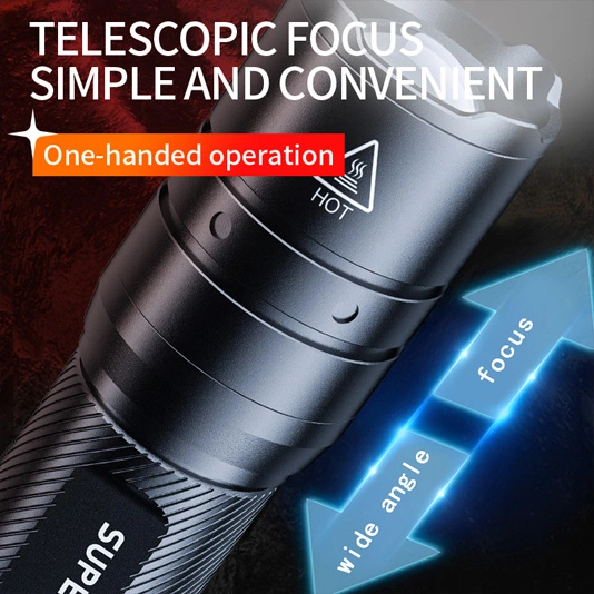 Linterna de zoom telescópico SUPERFIRE F3-T 600 lúmenes táctico