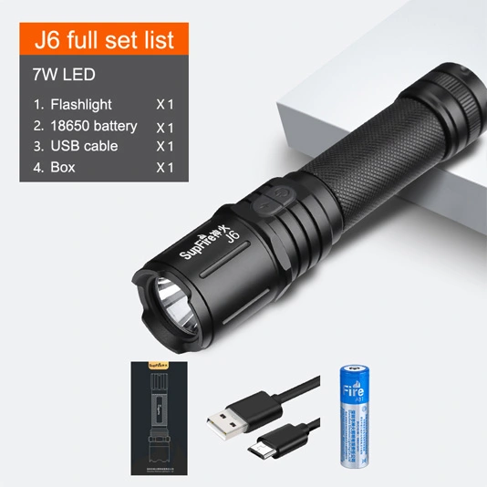 SUPERFIRE J6 Lúmenes 270 Linterna LED táctica impermeable de emergencia