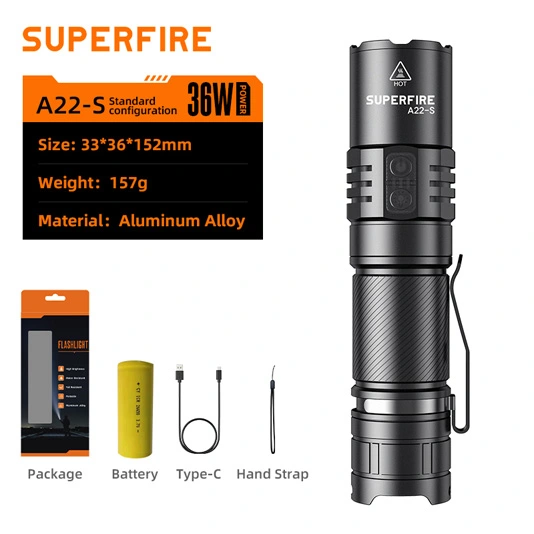 SUPERFIRE A22-S IP43 impermeable zoomable Eagle Eye Linterna
