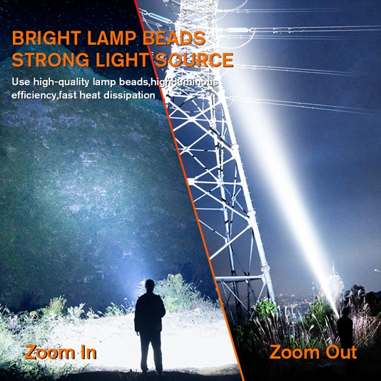 Linterna V8-T con zoom de bolsillo SUPERFIRE SOS Torch Light