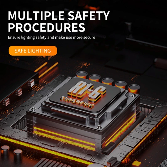 SUPERFIRE R1-G 2300 lúmenes Zoomable de alta potencia USB tipos linterna recargable