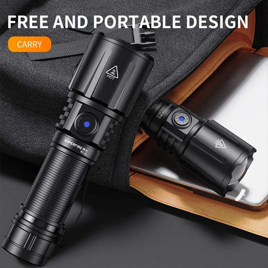 SUPERFIRE R1-G 2300 lúmenes Zoomable de alta potencia USB tipos linterna recargable