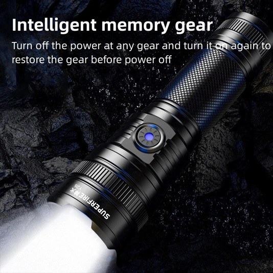 SUPERFIRE Y26 2000 lúmenes Linterna de enfoque telescópico con zoom