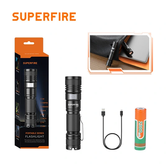 SUPERFIRE A2-P50 500 lúmenes mini linterna de bolsillo
