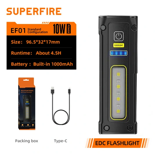 SUPERFIRE EF01 Lúmenes 470 Pequeña linterna magnética COB
