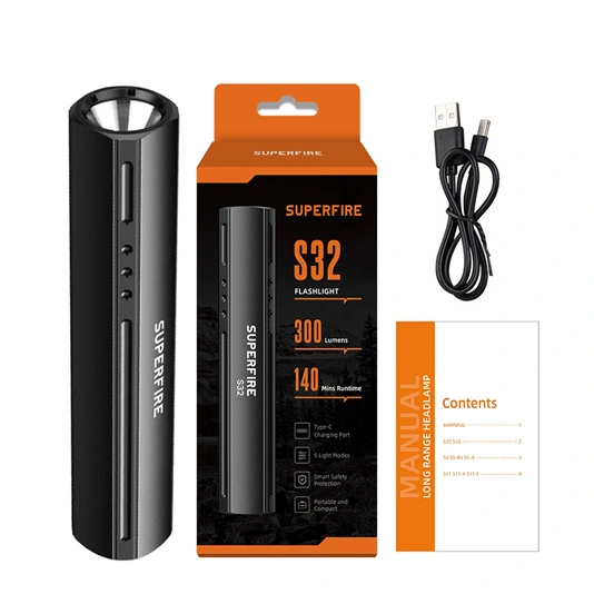 SUPERFIRE S32 500 lúmenes mini linterna de bolsillo