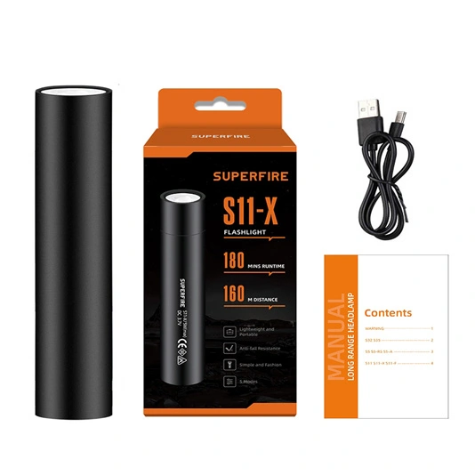SUPERFIRE S11-X 170 lúmenes impermeable mini linterna LED