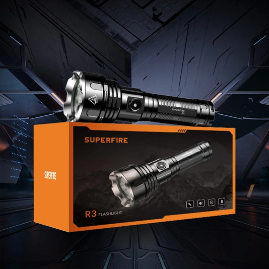 SUPERFIRE R3-P90 2000 lúmenes 36w batería recargable linterna