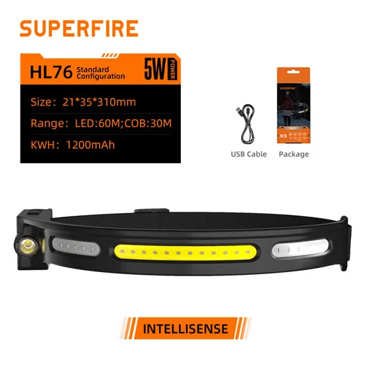 Faro LED de mazorca recargable SUPERFIRE HL76
