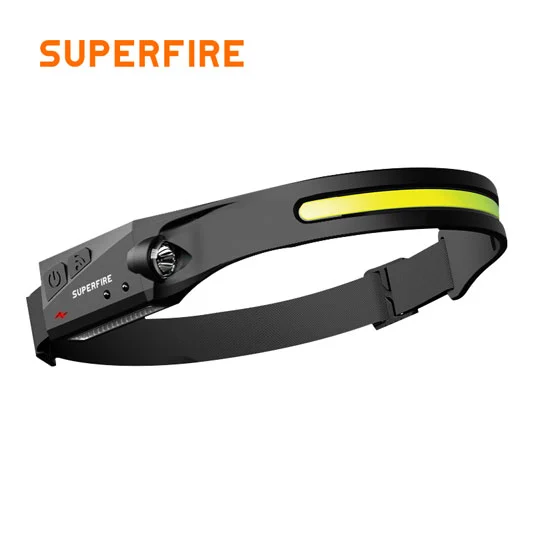 Faro recargable SUPERFIRE serie HL65 con sensor de movimiento