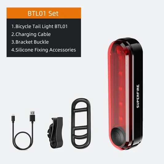 Luz de cola de bicicleta recargable SUPERFIRE BTL01