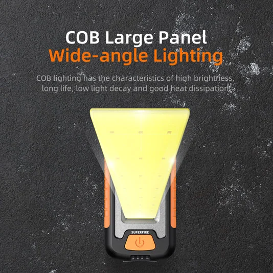 SUPERFIRE G21 recargable COB impermeable mini portátil luz de trabajo LED