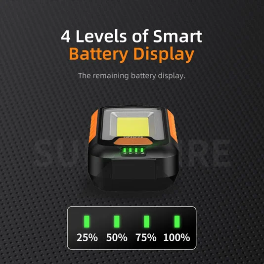 SUPERFIRE G21 recargable COB impermeable mini portátil luz de trabajo LED