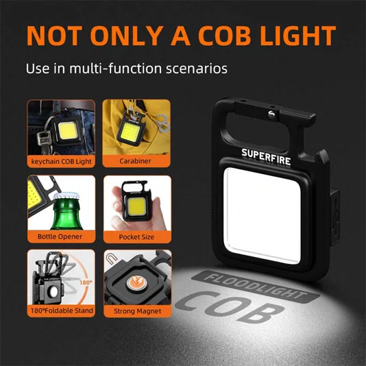 SUPERFIRE MX16 COB llavero luz de trabajo
