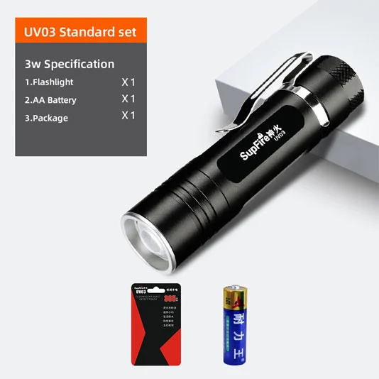 SUPERFIRE UV03 365nm 3W Linterna de mano UV