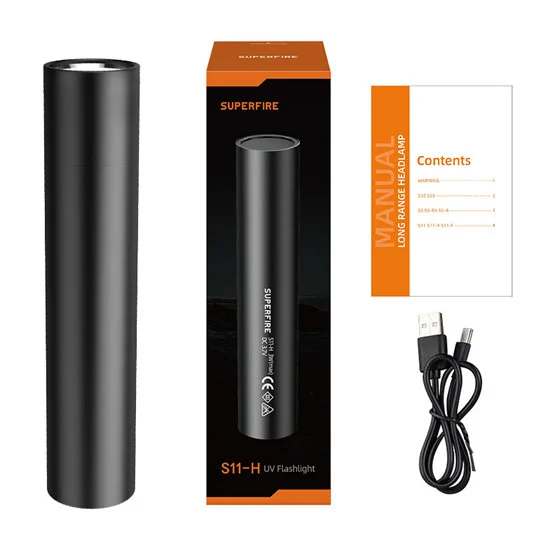 SUPERFIRE S11-H portátil mini linterna LED UV