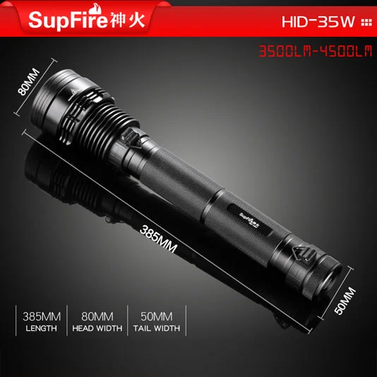SUPERFIRE HID 35W 3500 lumen pequeño HID Xenon Linterna