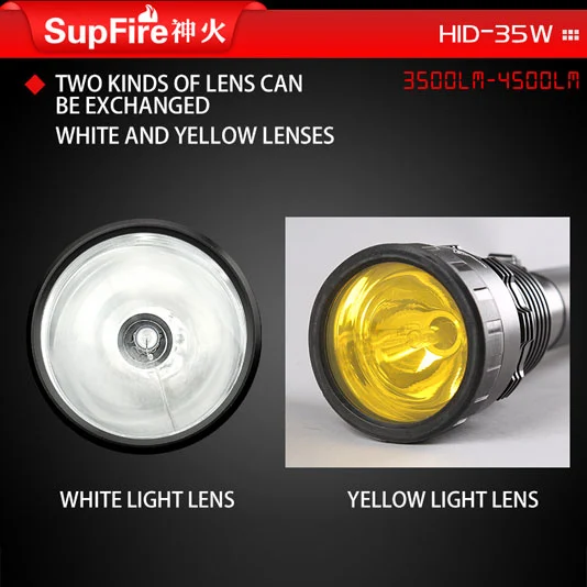 SUPERFIRE HID 35W 3500 lumen pequeño HID Xenon Linterna