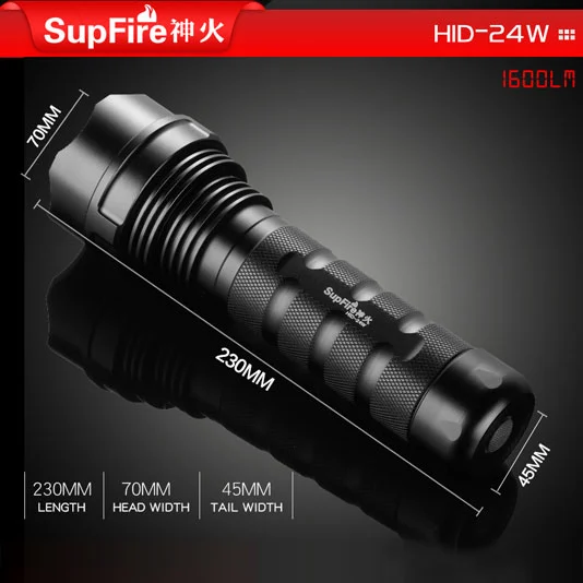 Linterna de xenón SUPERFIRE HID 24W 1600 Lumen