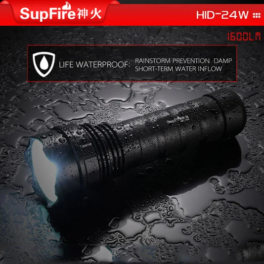 Linterna de xenón SUPERFIRE HID 24W 1600 Lumen