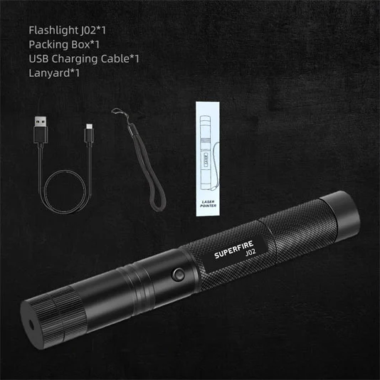 Pequeña linterna recargable LED con puntero láser SUPERFIRE J02