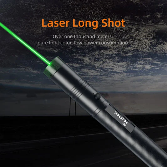 Pequeña linterna recargable LED con puntero láser SUPERFIRE J02