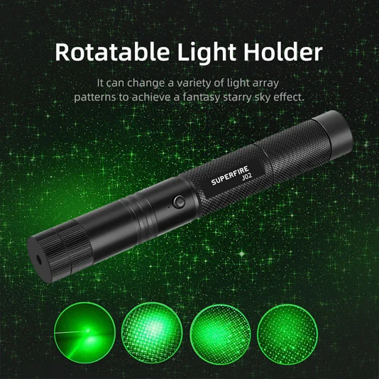 Pequeña linterna recargable LED con puntero láser SUPERFIRE J02