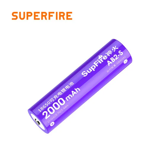 Batería de litio recargable 2000mAh 3,7 voltios SUPERFIRE AB2-S 18650
