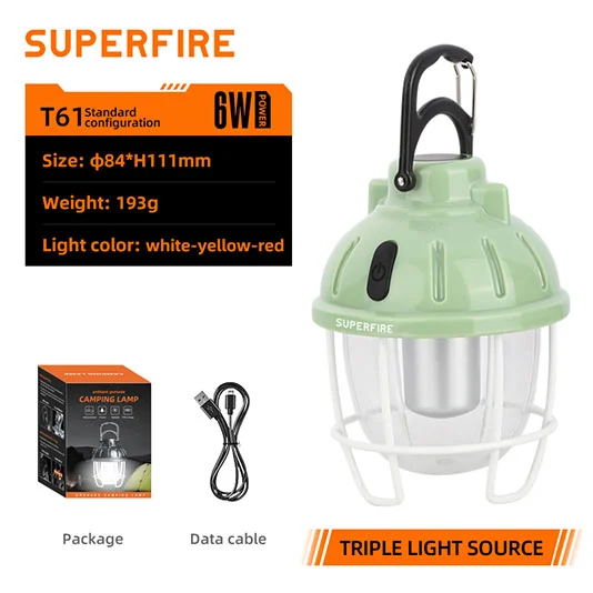 Linterna LED de camping SUPERFIRE T61