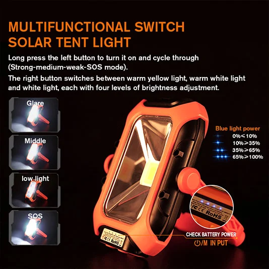 Luz DE TRABAJO magnética solar SUPERFIRE GM05