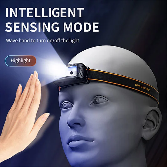 Lámpara de cabeza HL05-M sensor LED SUPERFIRE