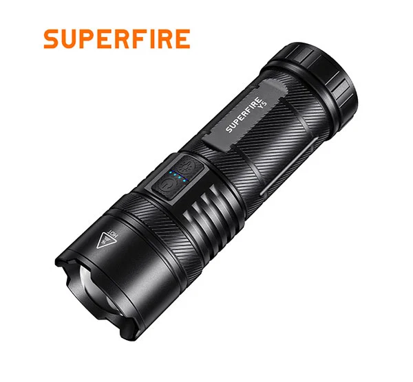 Linterna recargable SUPERFIRE Y5 1200 lúmenes 20W con Banco de energía