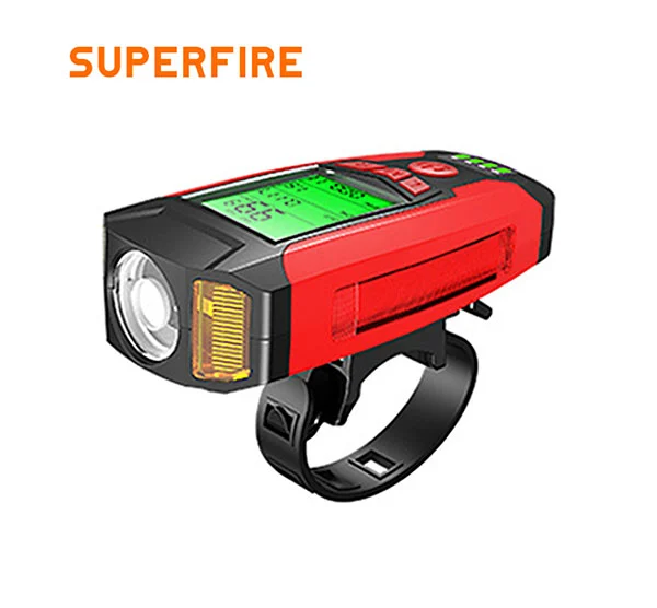 Luz de bicicleta con bocina SUPERFIRE BM01