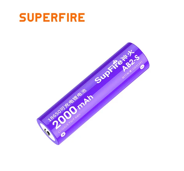 Batería de litio recargable 2000mAh 3,7 voltios SUPERFIRE AB2-S 18650