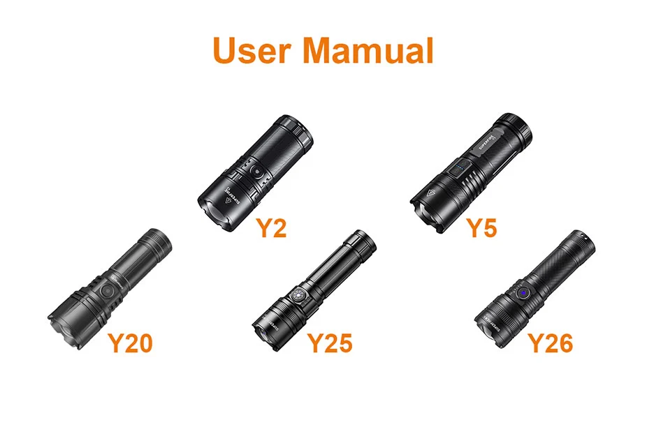 Modelo de linterna de largo alcance Y2 Y5 Y20 Y26 Y25