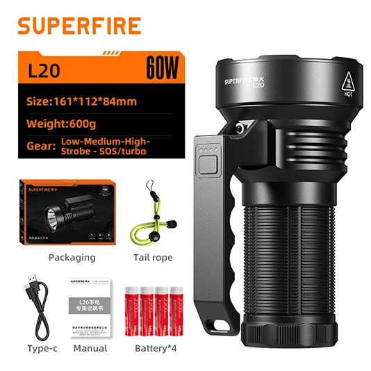 Linterna de gran capacidad SUPERFIRE L20