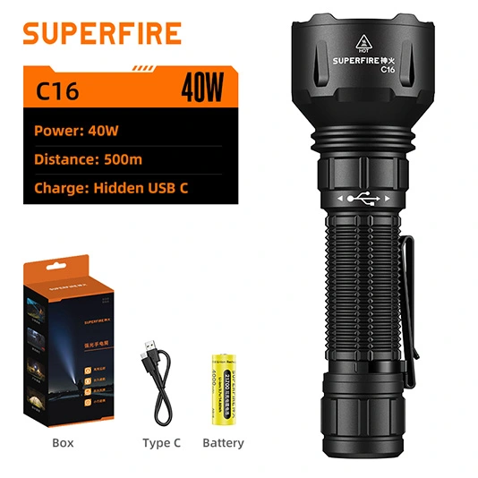 SUPERFIRE C16 Linterna de alta potencia