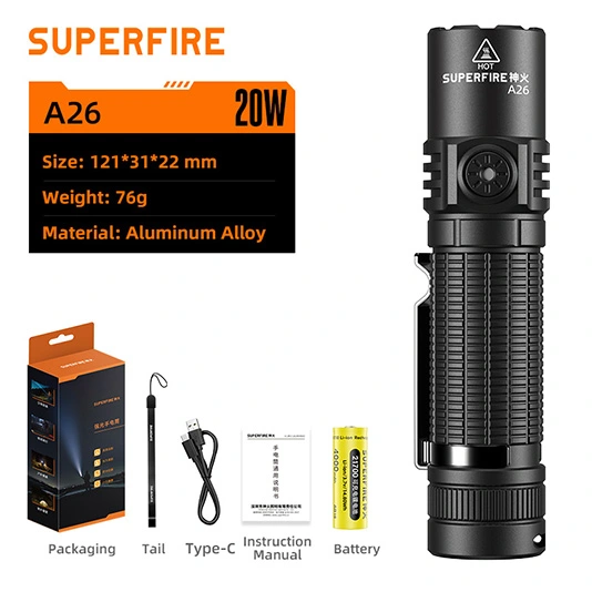 SUPERFIRE A26 linterna de alto brillo