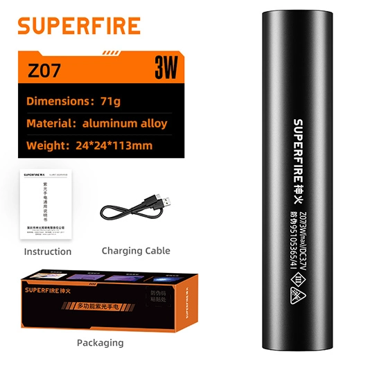 SUPERIFER Z07 395nm Linterna UV