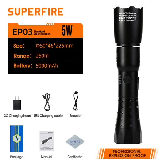 Iluminación profesional a prueba de explosiones SUPERFIRE EP03