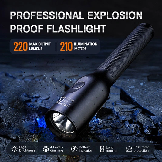 SUPERFIRE Nueva linterna LED a prueba de explosiones D6