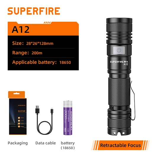 SUPERFIRE A12 Zoomable Flahlight