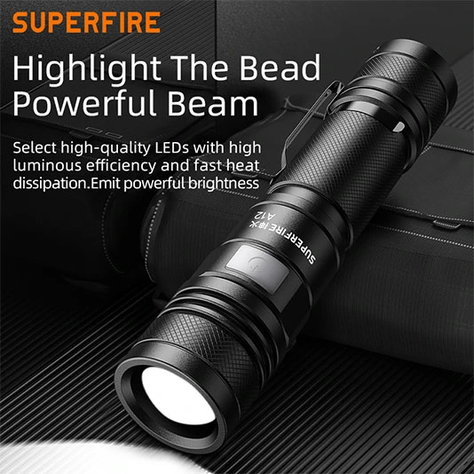 SUPERFIRE A12 Zoomable Flahlight